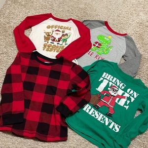 Boys 5T Christmas shirt bundle
